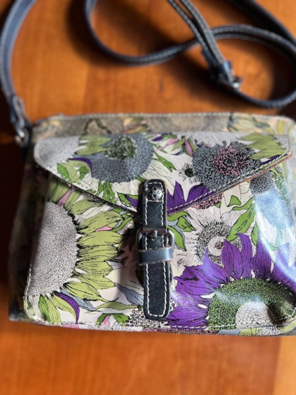 Patricia Nash Avellino Floral Leather Crossbody Bag Buckle Purse - Picture 2 of 15